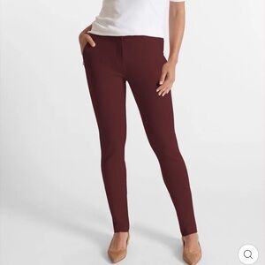 NWOT PEACE OF CLOTH WILLOW SLIM PANT - PARAMOUNT KNIT SZ 8 IN WINE